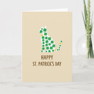 Carte en feuille d'or fausse au chat Shamrock