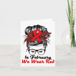 Carte En Février, Nous Portons La Maladie De Coeur Rouge