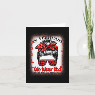 Carte En Février Nous Portons Red Messy Bun Maladie Coeu