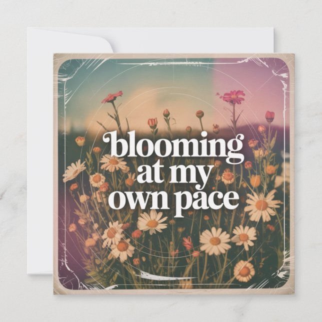 Carte En fleurs à mon propre rythme (Devant)