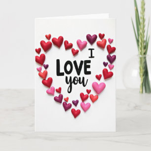 Carte en forme de cœur en tissu Je t'aime