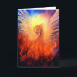 Carte en hausse de Phoenix<br><div class="desc">Phoenix magnifique se levant parmi le feu et des flammes</div>
