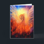 Carte en hausse de Phoenix<br><div class="desc">Phoenix magnifique se levant parmi le feu et des flammes</div>
