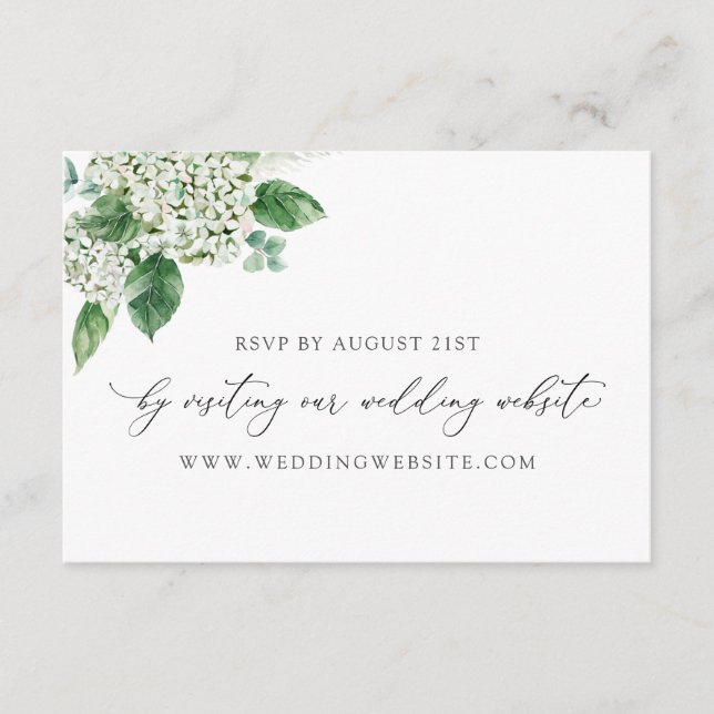 Carte en ligne RSVP Calligraphy Hydrangea (Devant)