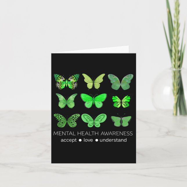 Carte En Mai, Nous Portons Le Papillon Vert Conscient De (Devant)