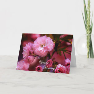 Carte En Mémoire Amoureuse Printemps rose fleurs de ceri