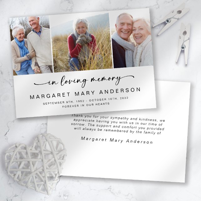 Carte En mémoire d'amour Photo Funérailles Sympathie Mer (Créateur téléchargé)