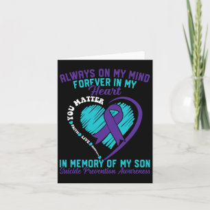 Carte En mémoire de mon enfant aimé Prévention du suicid
