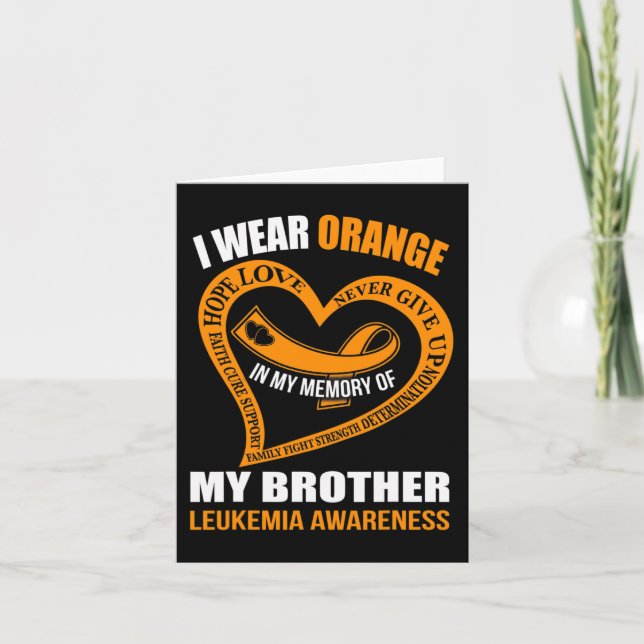 Carte En mémoire de mon frère SENSIBILISATION À LA LEUCÉ (Devant)