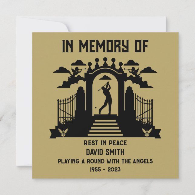 Carte En Mémoire D'Un Enterrement De Golfeur (Devant)
