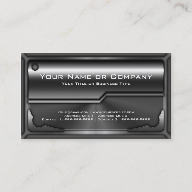 Carte en métal Hi Tech Faux version 2 avec photo (Devant)