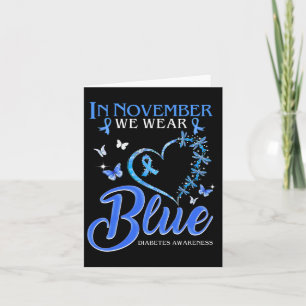Carte En Novembre Nous Portons Bleu Coeur Papillon Diabè