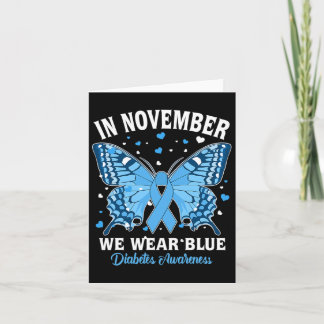 Carte En Novembre, Nous Portons Bleu Diabète Sensibilisa