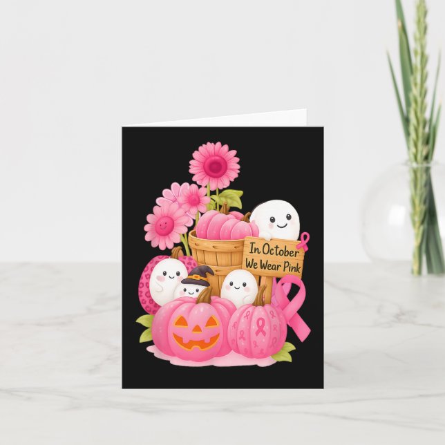 Carte En Octobre Nous Portons Des Fantômes Roses Et Citr (Devant)