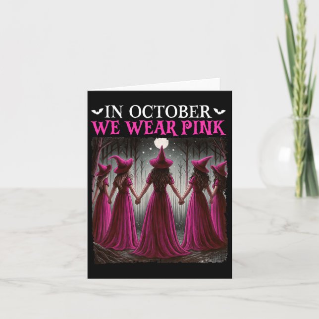 Carte En Octobre Nous Portons La Sorcière Rose D'Hallowe (Devant)