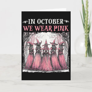 Carte En Octobre Nous Portons La Sorcière Rose Halloween
