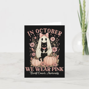 Carte En Octobre Nous Portons Le Fantôme Rose Halloween