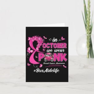 Carte En Octobre Nous Portons Pink Bus Aide Vie Cance Du