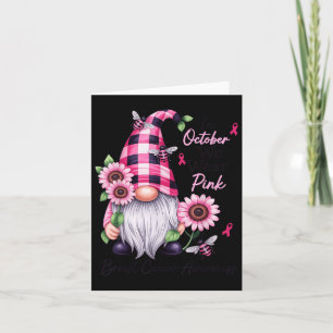 Carte En Octobre Nous Portons Pink Gnome Certifié Cancer