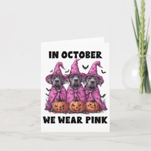Carte En Octobre Nous Portons Pink Great Dane Halloween