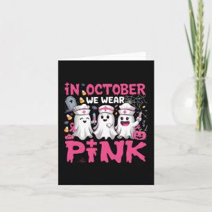Carte En Octobre Nous Portons Pink Nurse Ghost Halloween