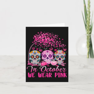 Carte En Octobre Nous Portons Pink Sugar Skull Halloween