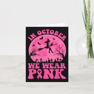 Carte En Octobre Nous Portons Pink Witch Halloween Poule