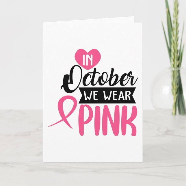 Carte En Octobre Nous Portons Rose (Devant)