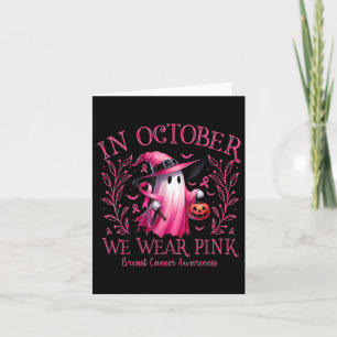 Carte En Octobre Nous Portons Rose Sorcière Fantôme Canc
