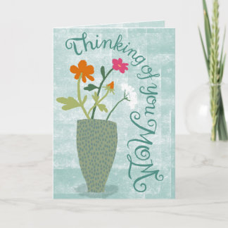 Carte En pensant à toi Maman – Abstrait floral lumineux