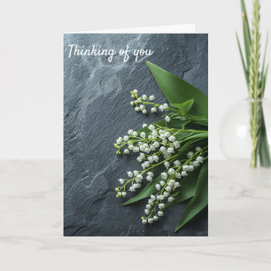 Carte En pensant à vous - Condoléances Muguet