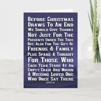 Carte En pensant à vous et aux vôtres à Noël