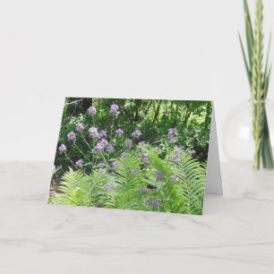 Carte En pensant à vous jolies fleurs violettes
