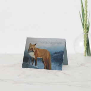 Carte En pensant à vous - Renard d'hiver