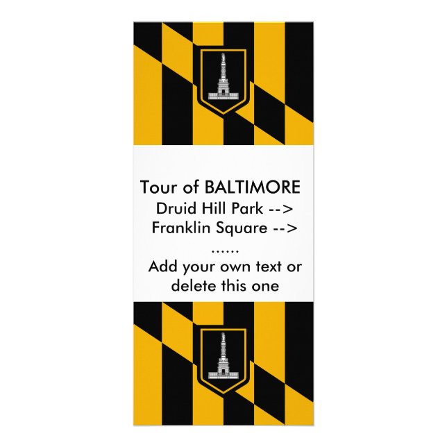 Carte en rack avec Drapeau de Baltimore, U.S.A. (Devant)