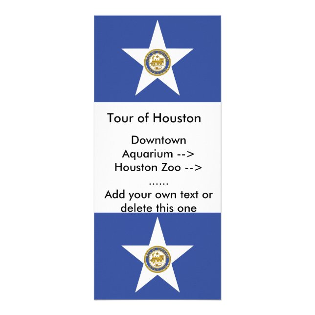 Carte en rack avec Drapeau de Houston, U.S.A. (Devant)