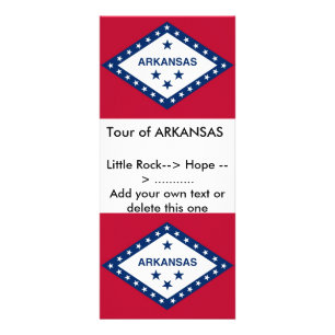 Carte en rack avec drapeau de l'Arkansas, U.S.A.
