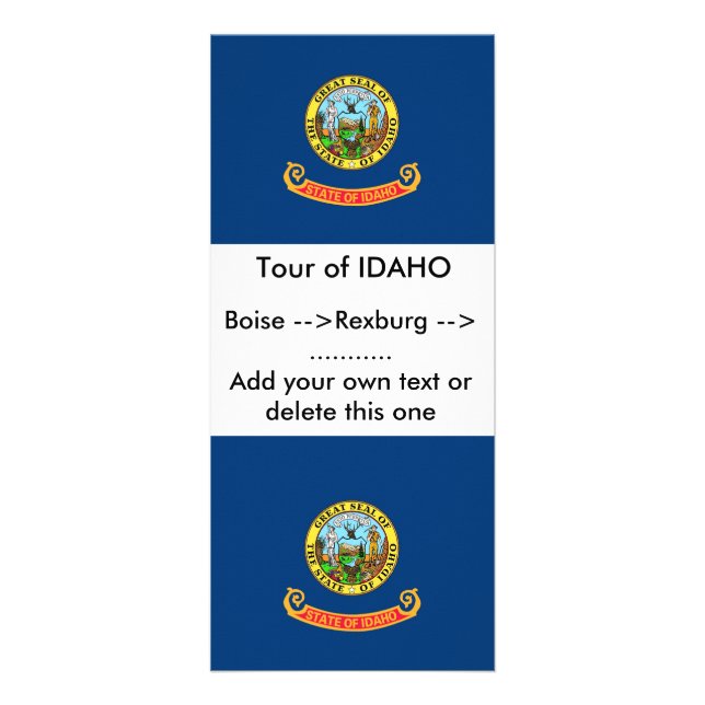 Carte en rack avec Drapeau de l'Idaho, États-Unis. (Devant)