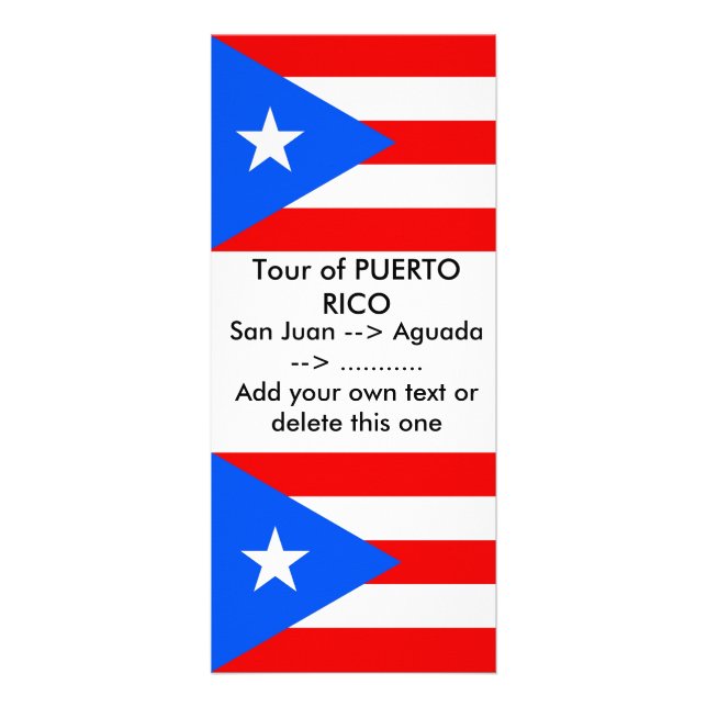 Carte en rack avec Drapeau de Porto Rico, États-Un (Devant)
