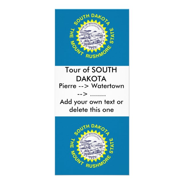 Carte en rack avec drapeau du Dakota du Sud, États (Devant)