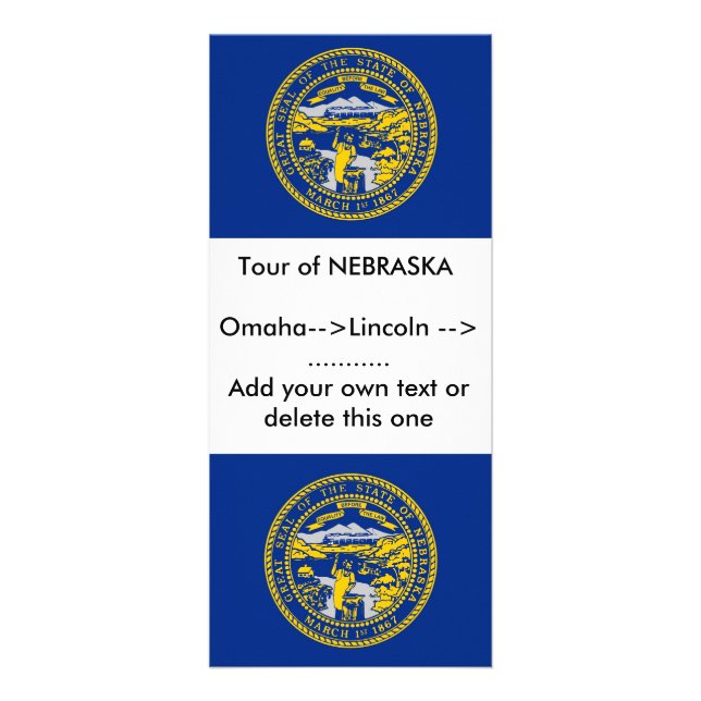 Carte en rack avec drapeau du Nebraska, États-Unis (Devant)
