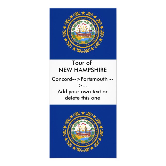 Carte en rack avec Drapeau du New Hampshire, U.S.A (Devant)
