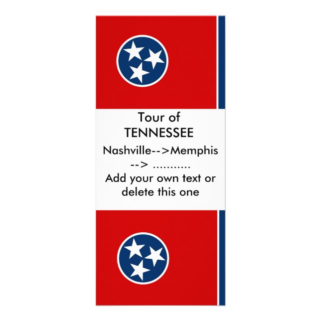 Carte en rack avec drapeau du Tennessee, U.S.A. (Devant)