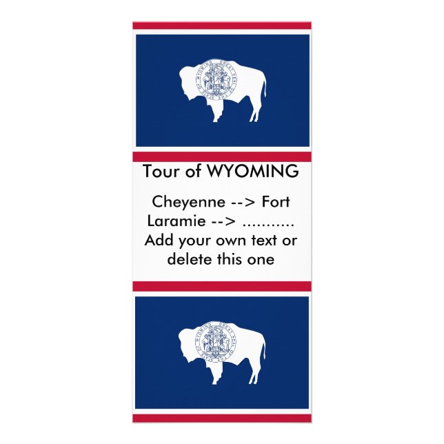 Carte en rack avec Drapeau du Wyoming, États-Unis. (Devant)