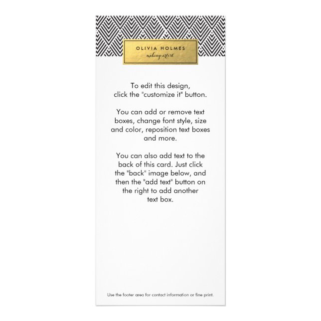 Carte en rack Chevron Black & Gold Faux Foil (Devant)