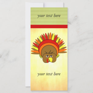 Carte en rack de Thanksgiving Turquie mignonne