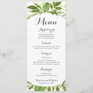 Carte en rack Green Mariage Menu, Verdure rustique