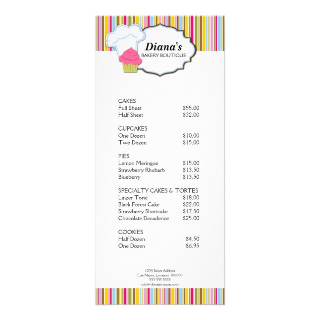 Carte en rack pour Casquette boulangerie Cupcake e (Devant)