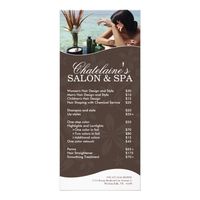 Carte en rack Salon et Spa (Devant)