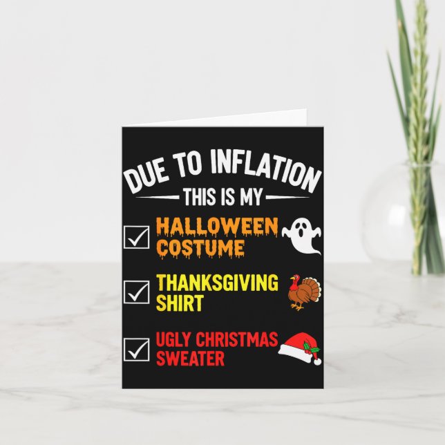 Carte En raison de l'inflation, c'est mon costume d'Hall (Devant)